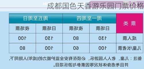 成都国色天香游乐园门票价格-第3张图片-欧景旅游网