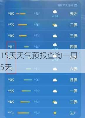 15天天气预报查询一周15天