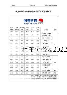 租车价格表2022-第3张图片-欧景旅游网