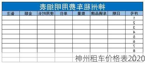 神州租车价格表2020-第2张图片-欧景旅游网