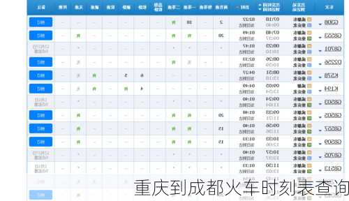 重庆到成都火车时刻表查询-第2张图片-欧景旅游网