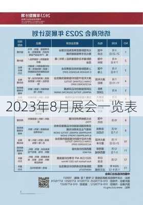 2023年8月展会一览表-第3张图片-欧景旅游网