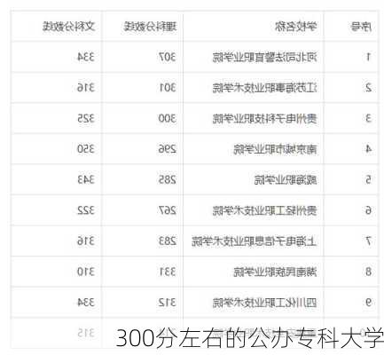 300分左右的公办专科大学-第2张图片-欧景旅游网