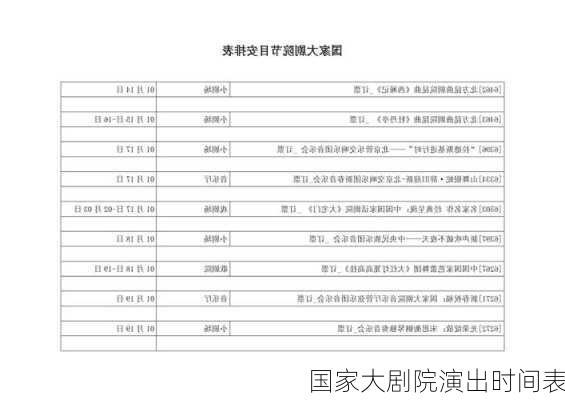 国家大剧院演出时间表-第1张图片-欧景旅游网