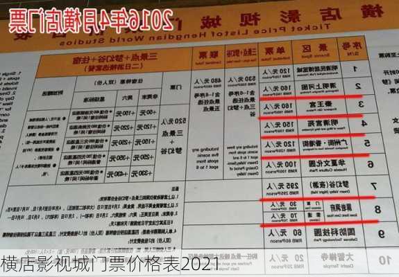 横店影视城门票价格表2021-第2张图片-欧景旅游网