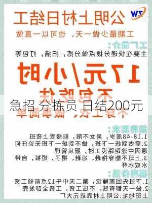 急招 分拣员 日结200元-第1张图片-欧景旅游网