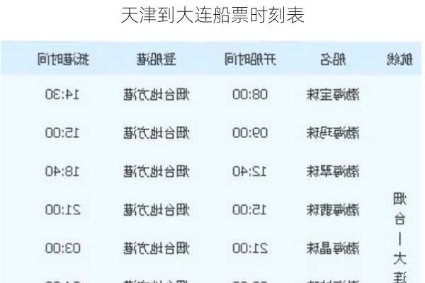 天津到大连船票时刻表-第1张图片-欧景旅游网