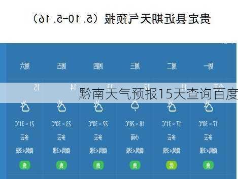 黔南天气预报15天查询百度-第3张图片-欧景旅游网