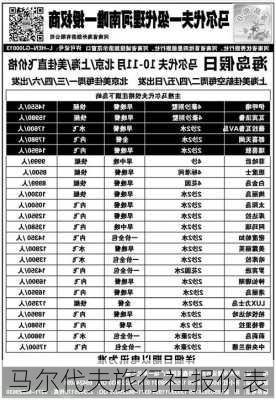 马尔代夫旅行社报价表-第2张图片-欧景旅游网