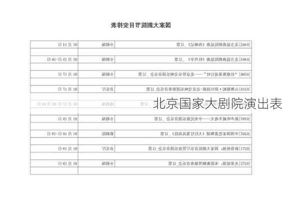 北京国家大剧院演出表-第1张图片-欧景旅游网