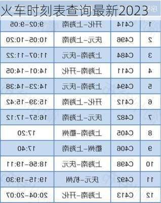 火车时刻表查询最新2023-第2张图片-欧景旅游网