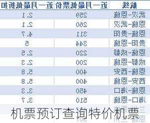 机票预订查询特价机票