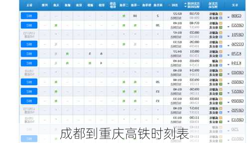 成都到重庆高铁时刻表-第3张图片-欧景旅游网