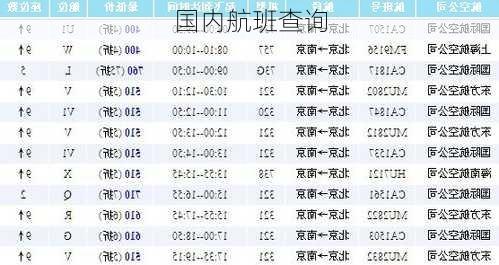 国内航班查询