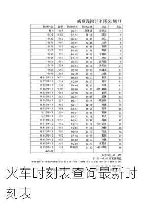 火车时刻表查询最新时刻表