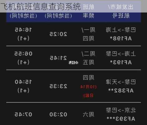 飞机航班信息查询系统-第3张图片-欧景旅游网