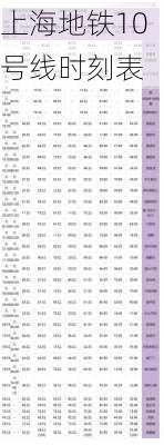 上海地铁10号线时刻表-第1张图片-欧景旅游网