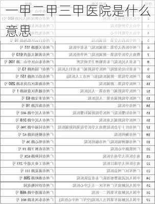 一甲二甲三甲医院是什么意思-第3张图片-欧景旅游网