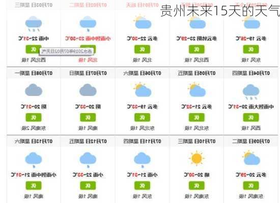 贵州未来15天的天气