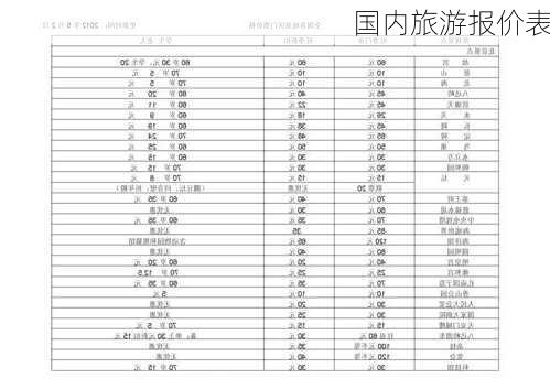 国内旅游报价表-第1张图片-欧景旅游网