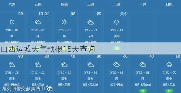 山西运城天气预报15天查询-第3张图片-欧景旅游网