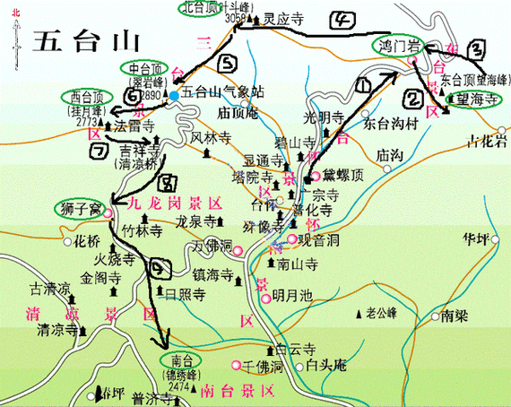 五台山二日游最佳路线图-第3张图片-欧景旅游网