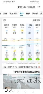 一周天气预报15天