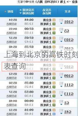 上海到北京的高铁时刻表查询-第3张图片-欧景旅游网