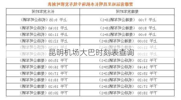 昆明机场大巴时刻表查询-第3张图片-欧景旅游网