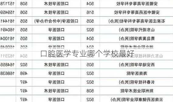 口腔医学专业哪个学校最好-第3张图片-欧景旅游网