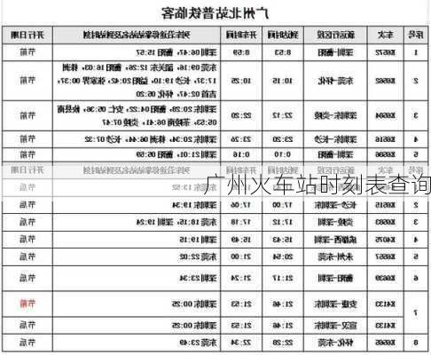 广州火车站时刻表查询