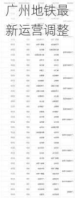 广州地铁最新运营调整-第2张图片-欧景旅游网