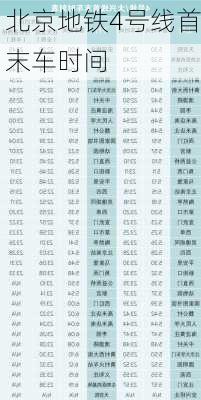 北京地铁4号线首末车时间