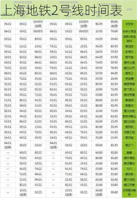 上海地铁2号线时间表-第3张图片-欧景旅游网